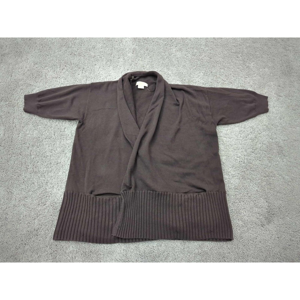 Michael Kors Cardigan Womens 2X Brown Open Front Sweater Short Sleeve Knit